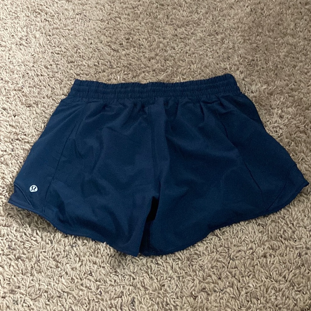 Navy lululemon Track-that shorts.